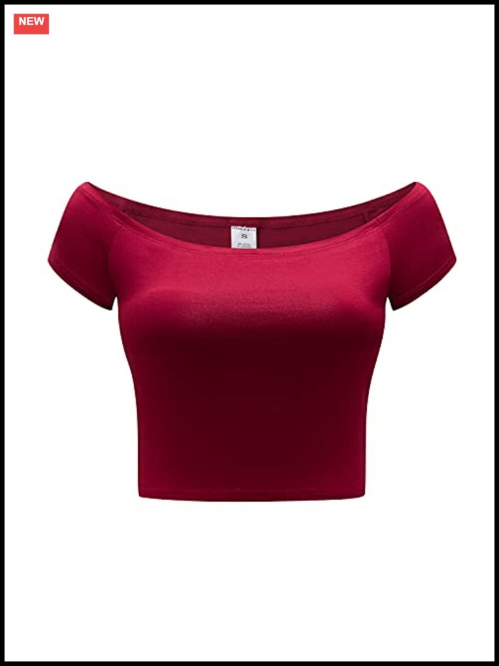 Off Shoulder Short Sleeve Crop Top Comfy Basic Stretch Layer Shirt